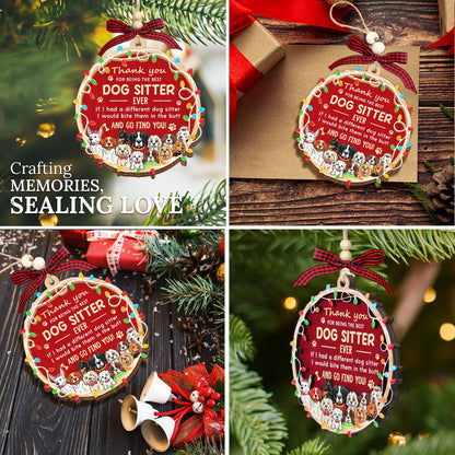 HEXMOZ Dog Sitter Gifts for Women, Men - Dog Sitter Ornament - Petsitter Thank You Gift for Christmas, Appreciation Present Gift Ideas - Xmas Dogs Ornaments Holiday Decorations 2025