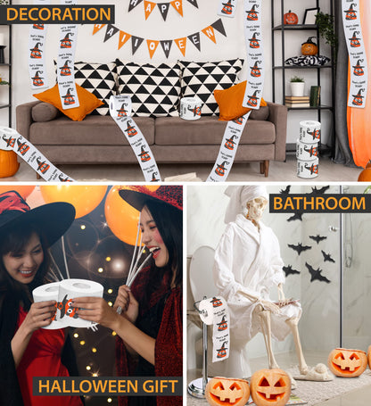 Printed TP That's Some Scary Sh*t Printed Toilet Paper Gag Gift – Scary Toilet Paper Roll for Surprise, Prank, Funny Novelty Gift for Spooky Haunted House Party Halloween Decoration – 500 Sheet