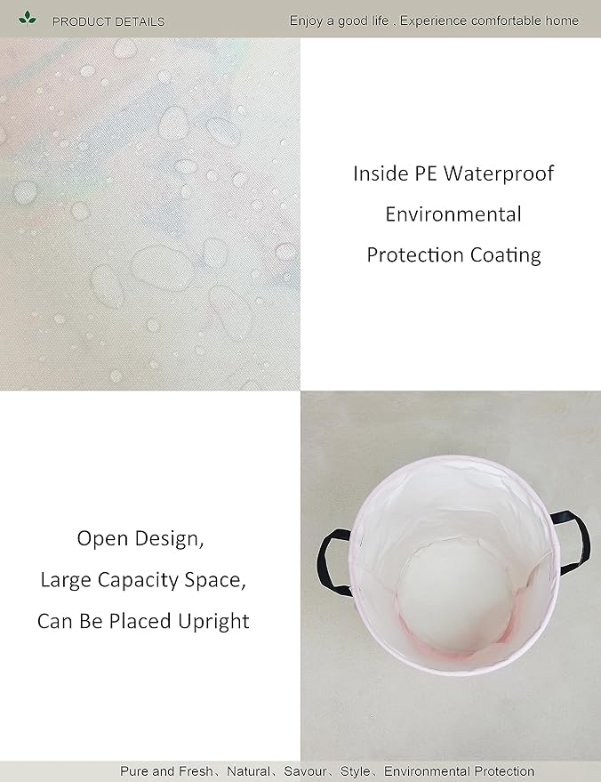 Laundry Hamper, Round Waterproof Storage Basket