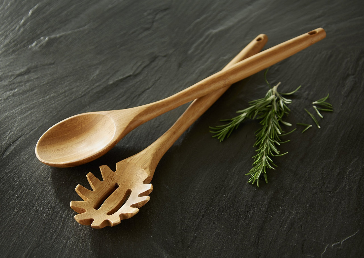 Totally Bamboo 14" Spaghetti Spoon – Natural Bamboo Pasta Server with Teeth | Eco-Friendly, Nonstick Safe, Durable Kitchen Utensil