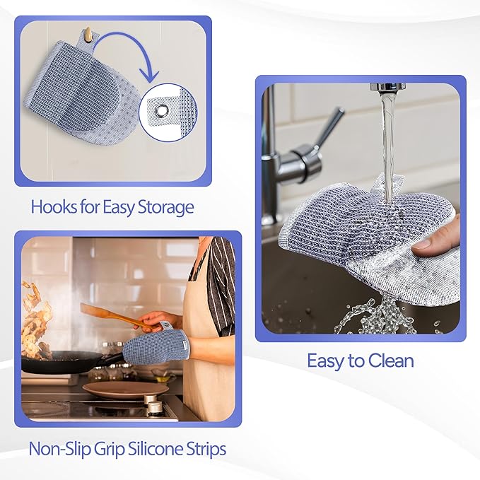 Casa Platino Silicone Oven Mitts & Potholders, 4-Piece – Pot Holders and Oven