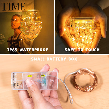 innotree 3 Pack Fairy Lights with Timer, Battery Copper Wire Fairy Lights 3M 30 LEDs Fairy Lights Christmas Battery Operated Waterproof Lights Bottle Decoration, Warm White