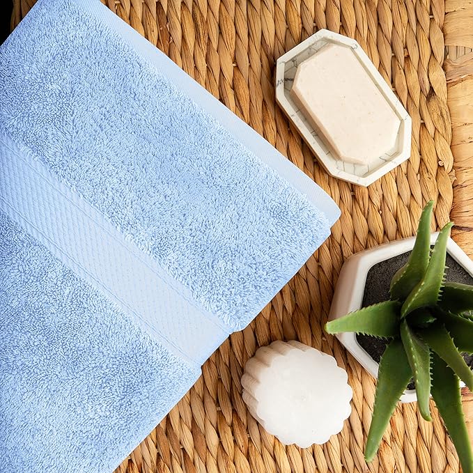 SUPERIOR Egyptian Cotton Pile 10 Piece Towel Set, Includes 2 Bath, 4 Hand