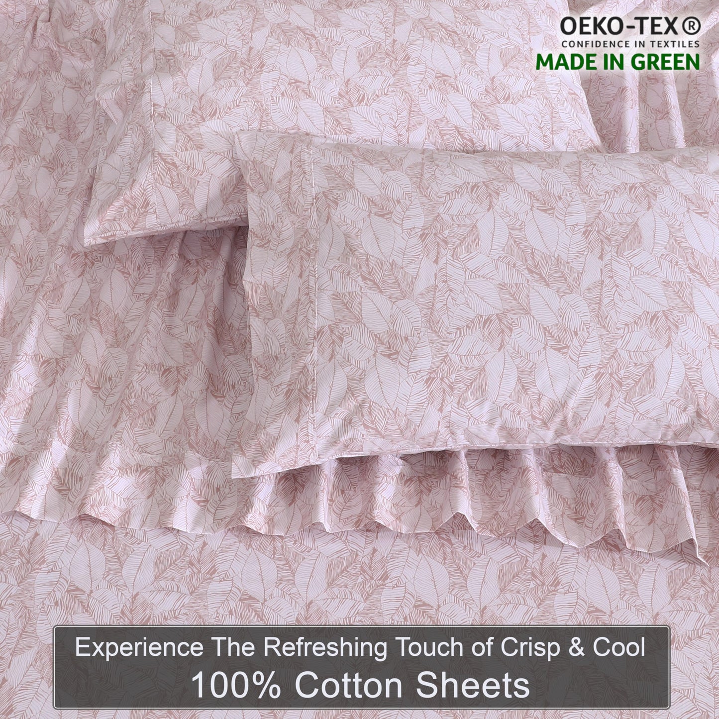 ZOYER 100% Cotton Sheets – Full Size Percale Bedding, Cooling & Breathable, Durable with a Crisp, Soft & Comfortable Feel, 16" Deep Pocket, 4-Piece Set, Negative Print