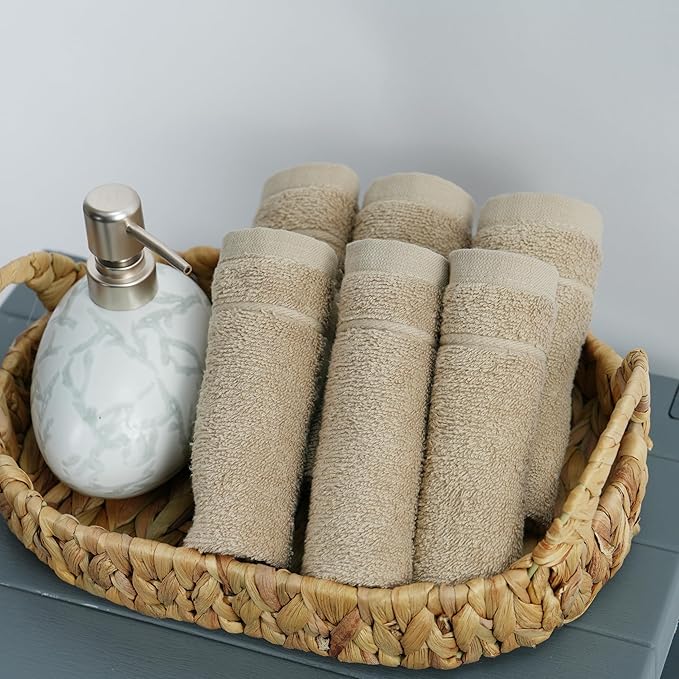 Tens Towels Pack of 60 Washcloths, 12 x 12 Inches, Lighter Weight, Quick to Dry