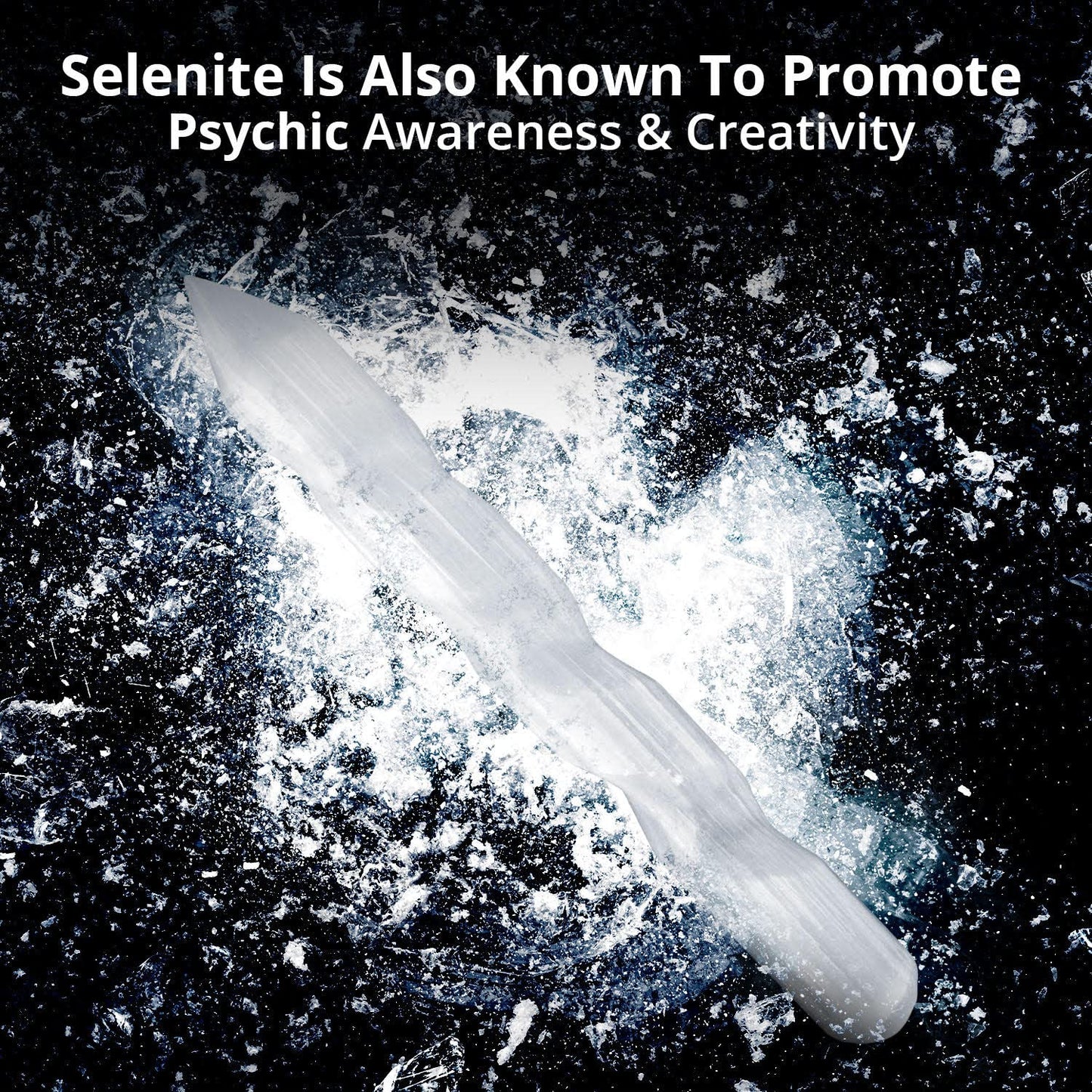 Himalayan Glow WBM Selenite Crystal Wand, High Energy Crystals for Healing and Meditation - 6 Inches