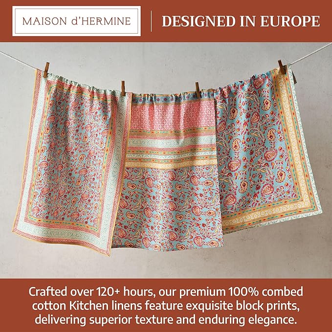 Maison d' Hermine Kitchen Towel 100% Combed Cotton Premium Set of 3