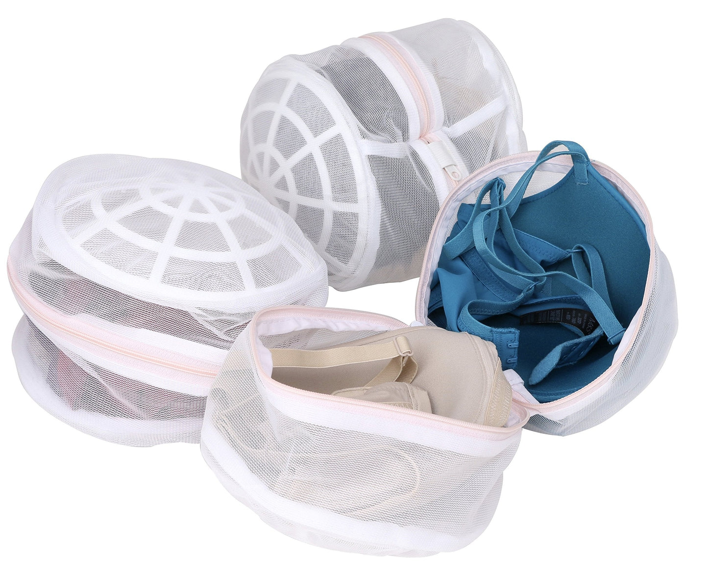 à Linge Science Nest Premium Bra Toiletry Bag for Delicate Nails and Lingerie in White with Pink Trim