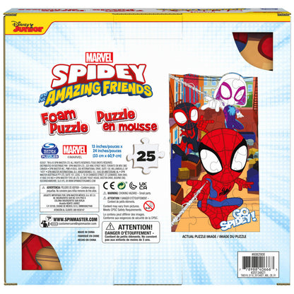 Spin Master Games, Marvel Spidey and His Amazing Friends Puzzles, Squishy Foam Puzzle, 25 Pieces, Spiderman Toys, for Ages 4 & Up