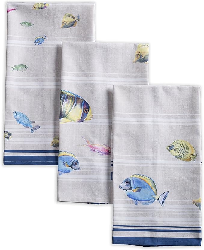 Maison d' Hermine Kitchen Towels Set of 3 100% Cotton 27.50" x 20" Reusable