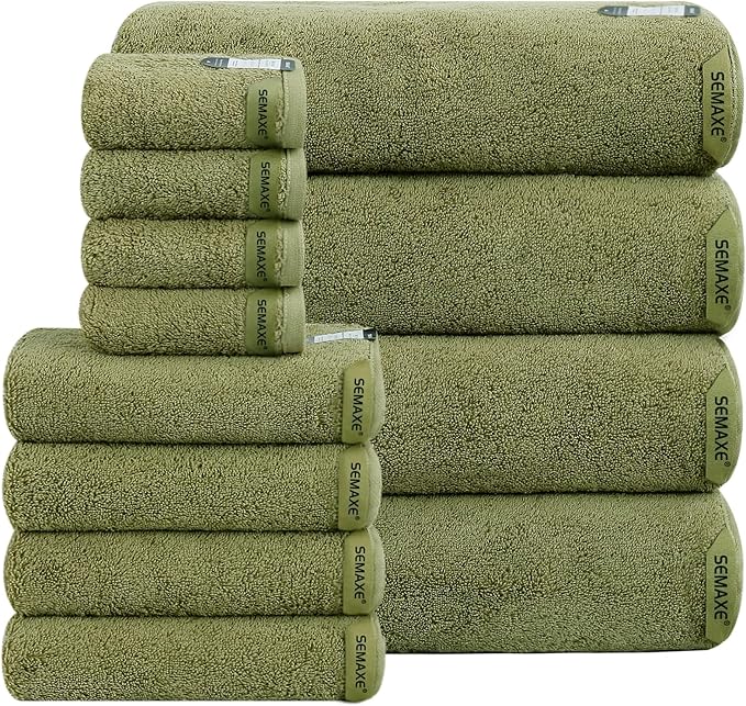 SEMAXE 12-Piece Family Bathroom Towel Set