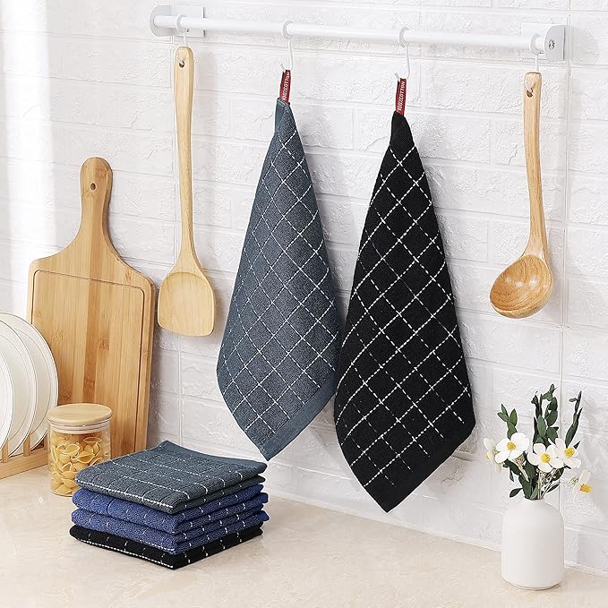 Homaxy 100% Cotton Terry Kitchen Dish Cloths, Ultra Soft and Absorbent Dish