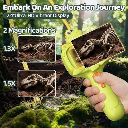 Dinosaur Borescope Snake Camera Toy: Kids Outdoor Toy Kits, Camping Exploration Portable Toy with Lights & 2.4" Screen, Educational STEM Birthday Gift for Boys & Girls 4 5 6 7 8 9 10-Year-Old