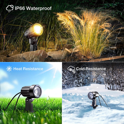 Linke Solar Spot Lights Outdoor Garden, 4 in 1 2700K/4000K/6500K Adjustable LED Solar Powered Spotlight IP66 Waterproof Landscape Spotlights Fence Lights for Yard Lawn Tree Statue