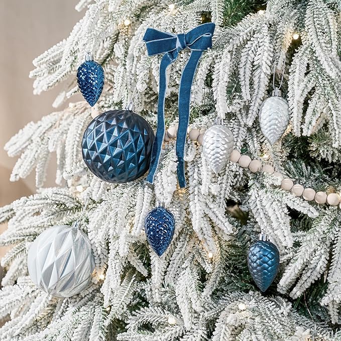 JORNOY Christmas Tree Ornaments, 4inch/100mm Shatterproof Ornaments for Christmas Tree Set - Large Plastic Decorative Hanging Balls Ornaments for Xmas Tree Decorations Party, 12ct (Earth Tone)