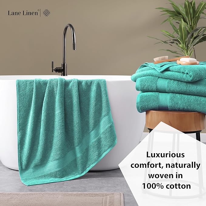 LANE LINEN Bathroom Towels Set- 100% Cotton Luxury Bath Towels