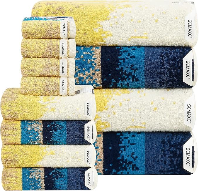 SEMAXE 12-Piece Family Bathroom Towel Set