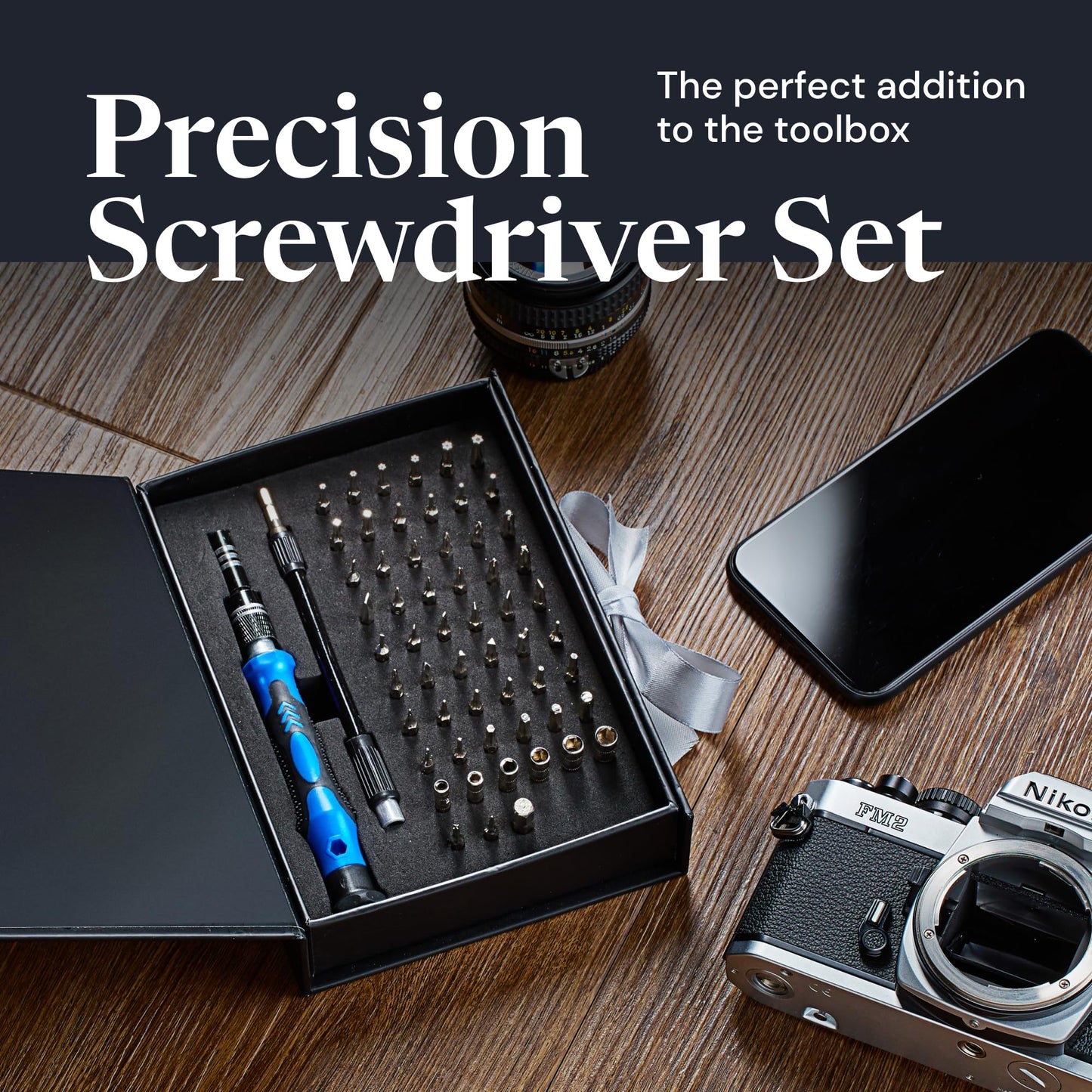Precision 60-in-1 Magnetic Screwdriver Set - Multi-Tool Gadget for Men & Dad, with Extension Rod and Case - Multitool - Tools for Men - Dad Birthday Gift