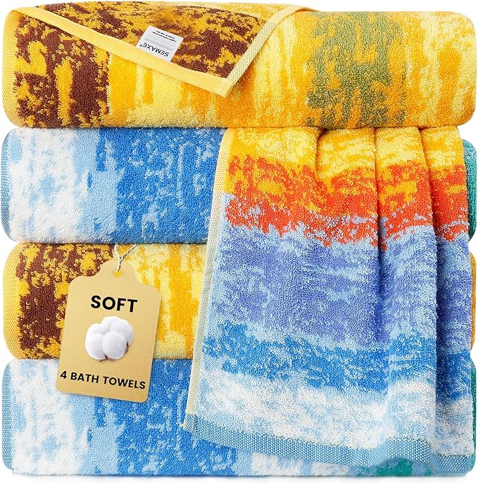 SEMAXE 4-Pack Luxury Bath Towels