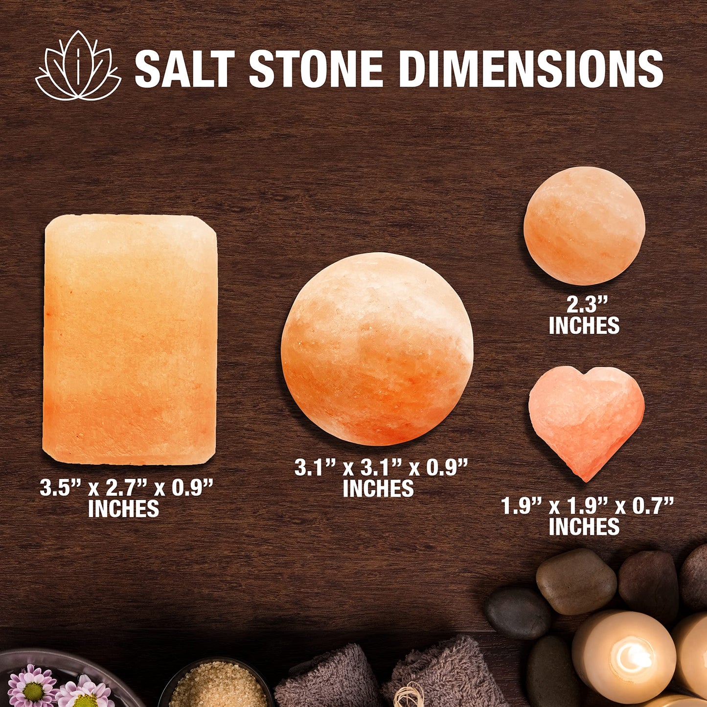 SereneLife Himalayan Rock Salt Massage Stones, 7 Piece Set of Pink Crystals for Spa Healing and Therapy Hand Carved Usable as Detox Heated or Frozen Natural Crystal Deodorant Bar Massaging Scrub Balls