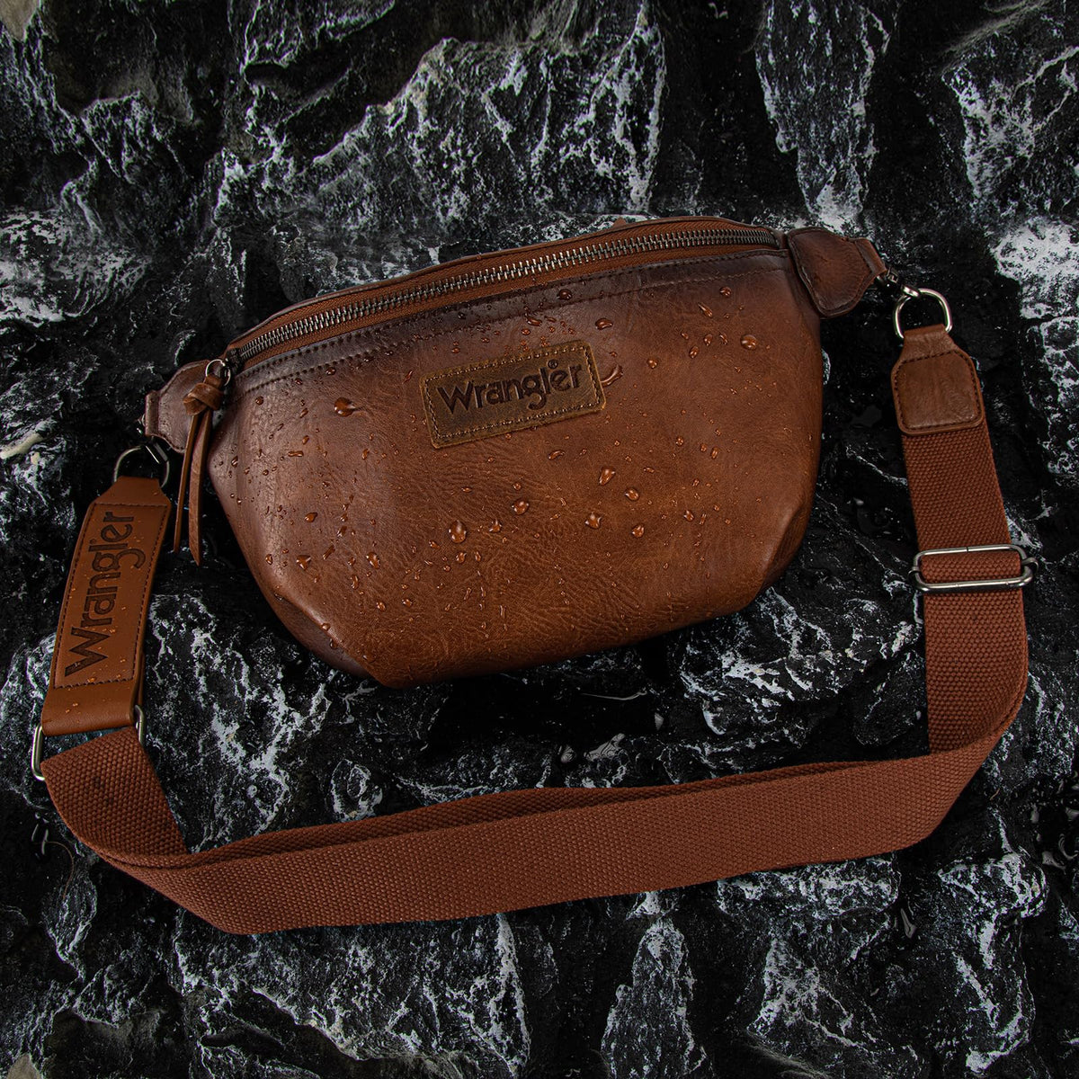 Wrangler Large Fanny Packs for Women Waist Bag Travel Belt Bags Crossbody Sling Purse WG82-A194BR