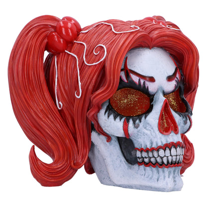 Nemesis Now Drop Dead Gorgeous Cackle and Chaos Clown Doll Skull, Hand-Painted Gothic Decor Collectible and Gift