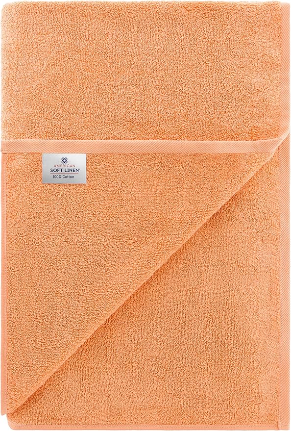 American Soft Linen 100% Cotton 600 GSM Turkish 40x80 Oversized Bath Towel Sheet