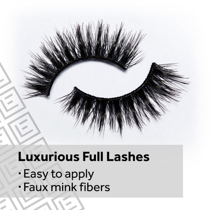 Eylure Dramatic Definition No. 126 Reusable Eyelashes, Adhesive Included, Black, 1 Pair