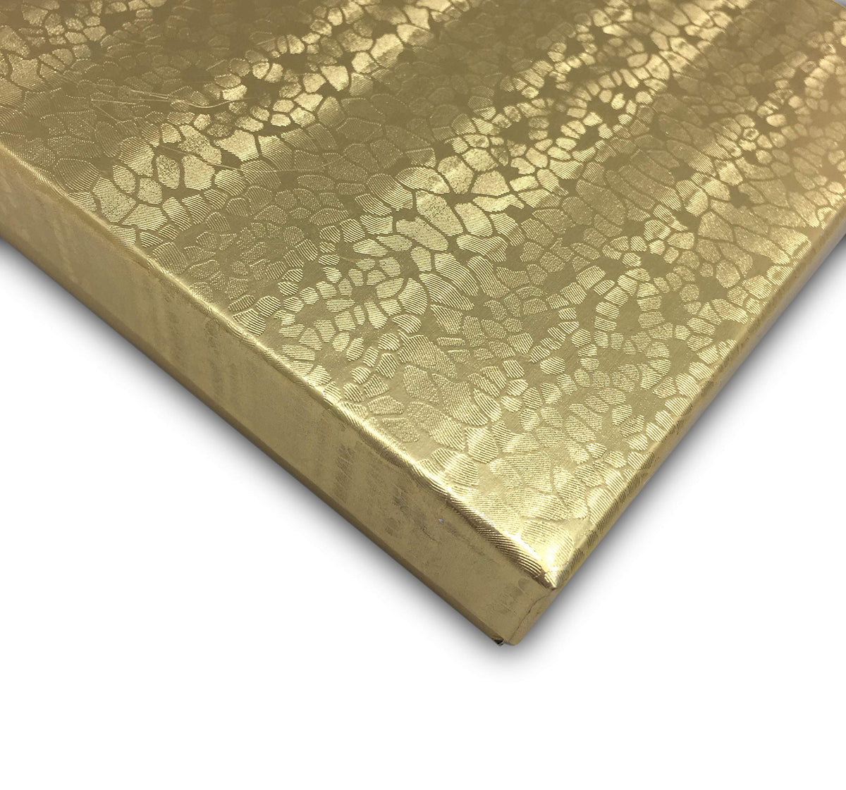 TheDisplayGuys - 25-Pack #33 Cotton Filled Cardboard Paper Jewelry Boxes Gift Case - Gold Foil (3.5" x 3.5" x 1.0") - for Shipping or Storage