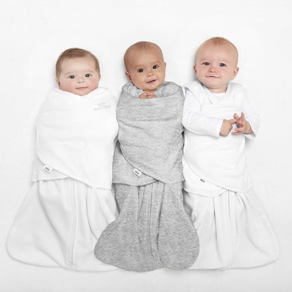 HALO Baby Sleeping Bag Swaddle | 1.5 TOG SleepSack | 100% Cotton, Heather Grey Sleeping Sack For Newborn Babies | Easy Zip Access Nappy Change | Wearable Blanket Grow Bag | Boys & Girls, 0-3 Months