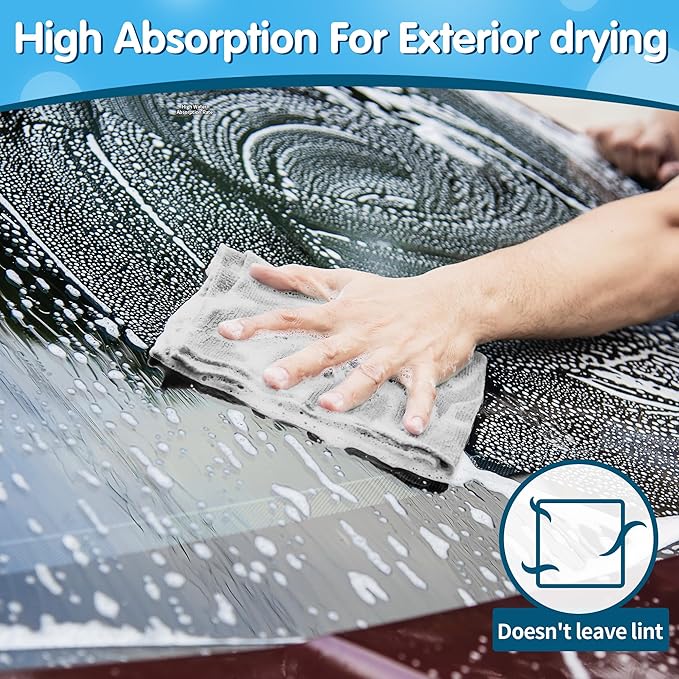 FIXSMITH Grey Microfiber Cleaning Cloth, Reusable Shop Towels, Microfiber Towels