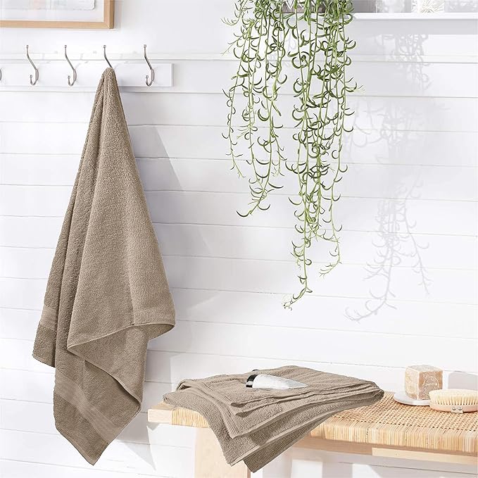 GLAMBURG Premium Cotton 4 Pack Bath Towel Set
