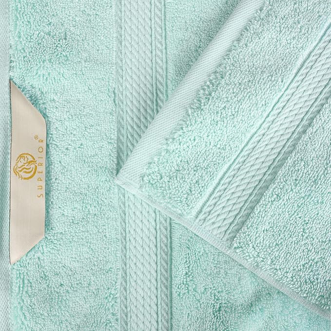 SUPERIOR Egyptian Cotton Pile 8 Piece Towel Set, Includes 2 Bath, 2 Hand