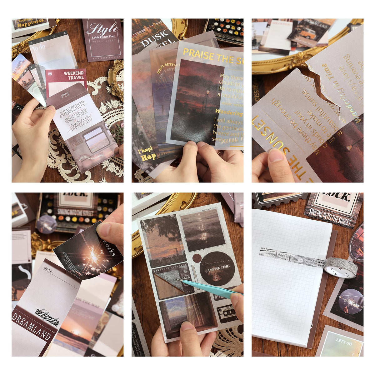 Scrapbooking Supplies Kit, Aesthetic Daily Life Travel Scrapbook Kit for Bullet Junk Journal, Stationery, A6 Grid Notebook, Flower DIY Journaling Supplies, Birthday Craft Gift Teen Girl Women