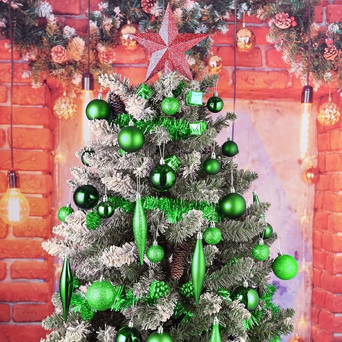 30ct Christmas Day Ball Ornaments Decorations, 2.36" Shatterproof Christmas Tree Decorations, Perfect Hanging Ball for Indoor/Outdoor Holiday Wedding Party Christmas Day Decor (Green)
