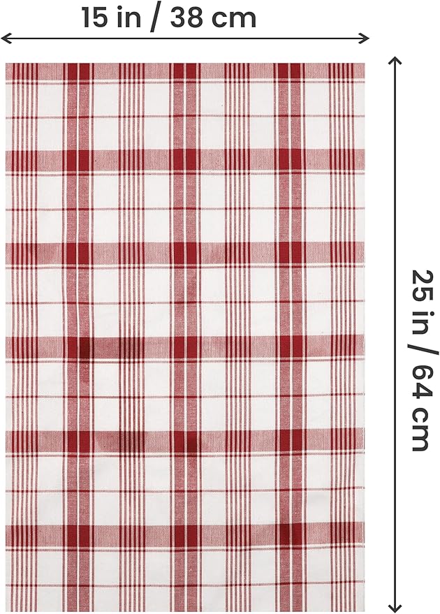 Utopia Towels Red & White Dish Towels 100% Ring Spun Cotton Highly Absorbent &