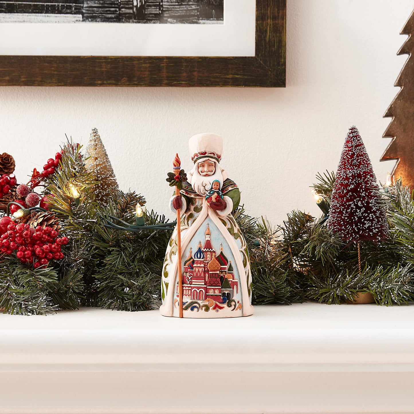 Enesco Jim Shore Heartwood Creek Christmas Around The World Russian Santa Figurine, 7 Inch, Multicolor