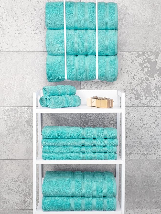 American Soft Linen Luxury 4 Piece Bath Towel Set, 600 GSM 100% Cotton Turkish