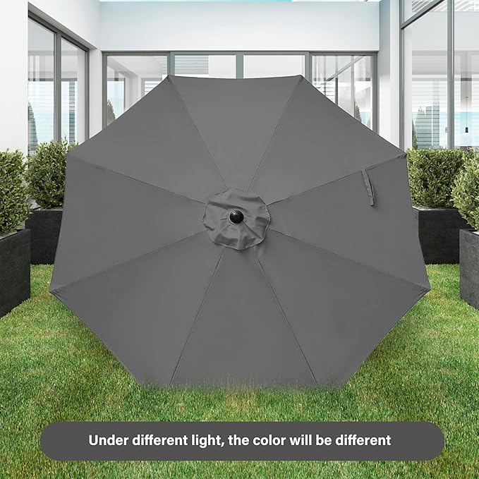 Simple Deluxe 9' Patio Umbrella Outdoor Table Market Yard Umbrella with Push Button Tilt/Crank