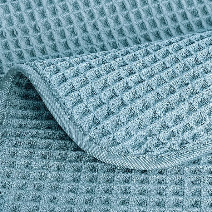 POLYTE 430 GSM Microfiber Lint Free Washcloth Face Towel, 13 x 13 in, 4 Pack