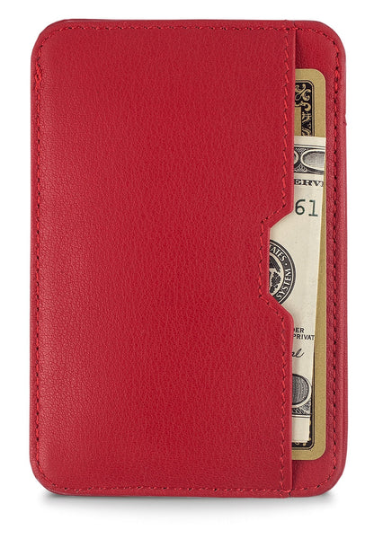 Vaultskin CHELSEA Slim Minimalist Front Pocket Leather Wallet with RFID Blocking for Men with Gift Box (Carmine Red)