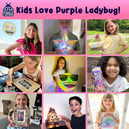 PURPLE LADYBUG Glamour Headband Making Kit for Girls - DIY Hair Accessories & Hair Bands - Craft Kits for Kids - 5 Year Old Girls Gifts, Girl Birthday Presents for Ages 5-10, Summer Crafts Activity