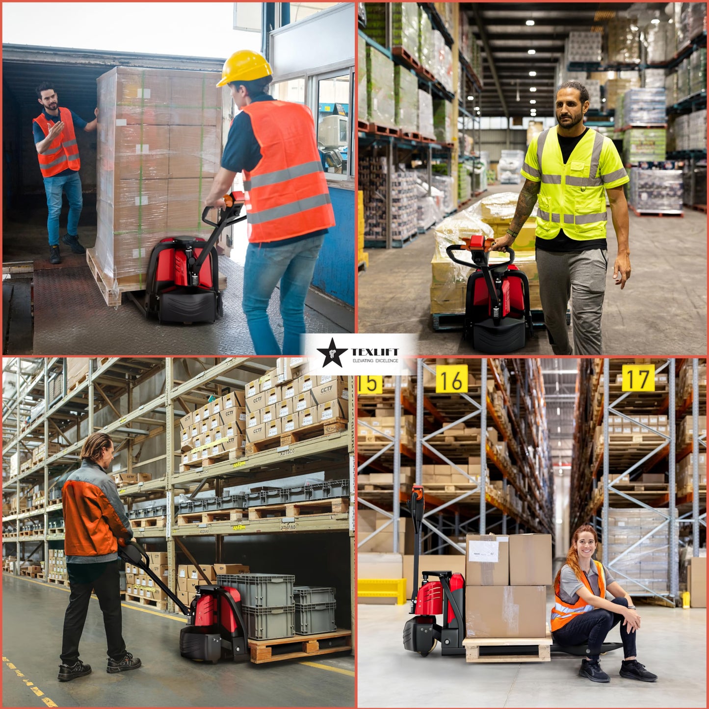 TEXLIFT Full Electric Power Pallet Jack – Standard Duty Pallet Lift Truck 3300 Lbs Capacity, 48” L x 27” W Fork Size, Plug-in 24V/30Ah Lithium Battery – Max Lift Height 8 Inch - (US-EPT33K-DN)