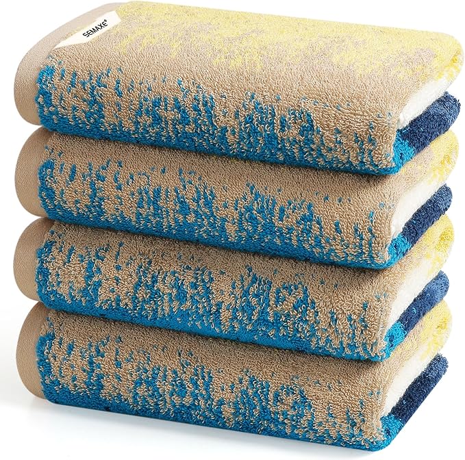 SEMAXE Hand Towels for Bathroom, 100% Cotton Towels