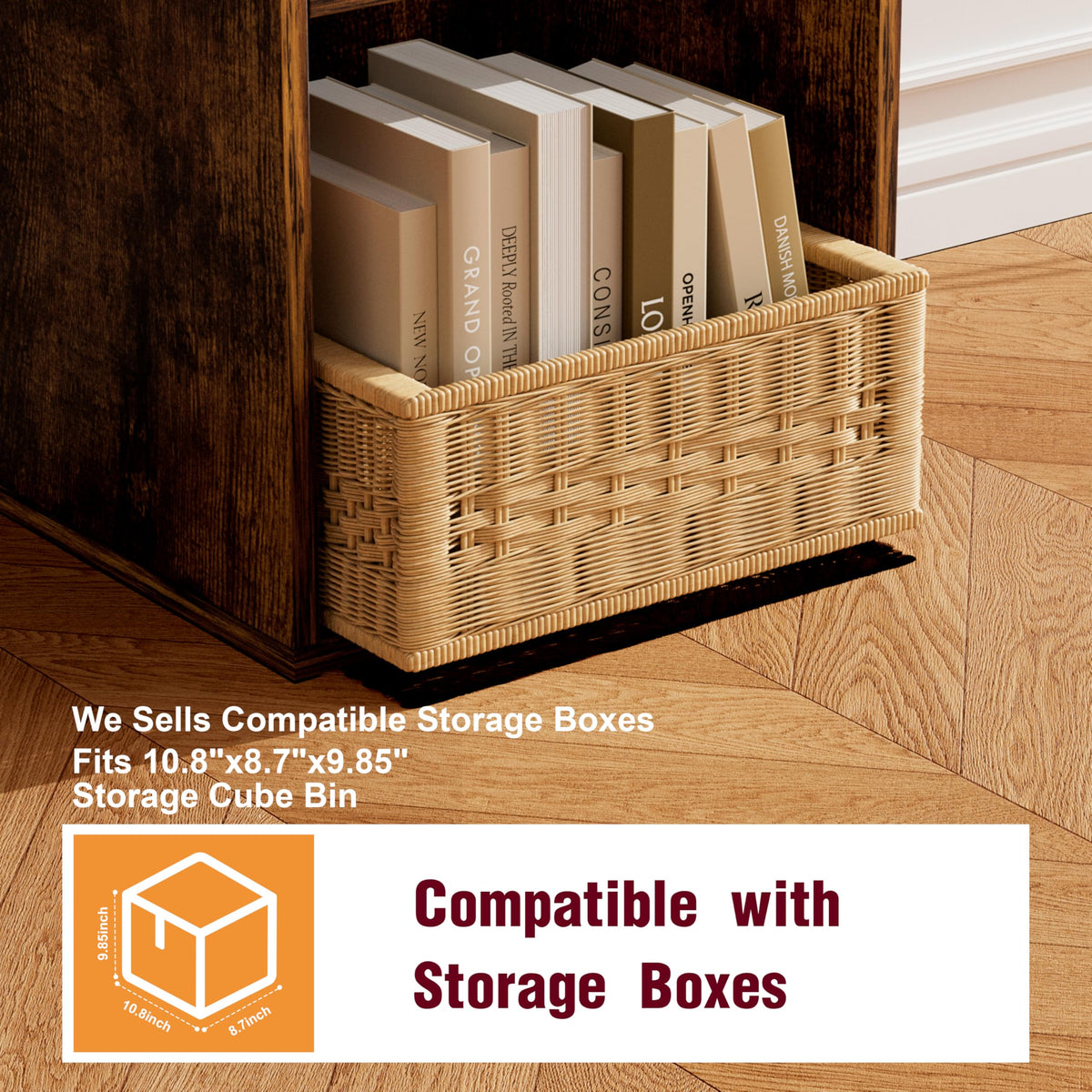 Nestwise Book Shelf, Wooden Cube Storage Organizer with 11" Open Cubes, Stackable Bookcase for Room Divider Storage, Bookshelf for Living Room, Bedroom, Office (Indonesian Antique Oak, 2-Cube)