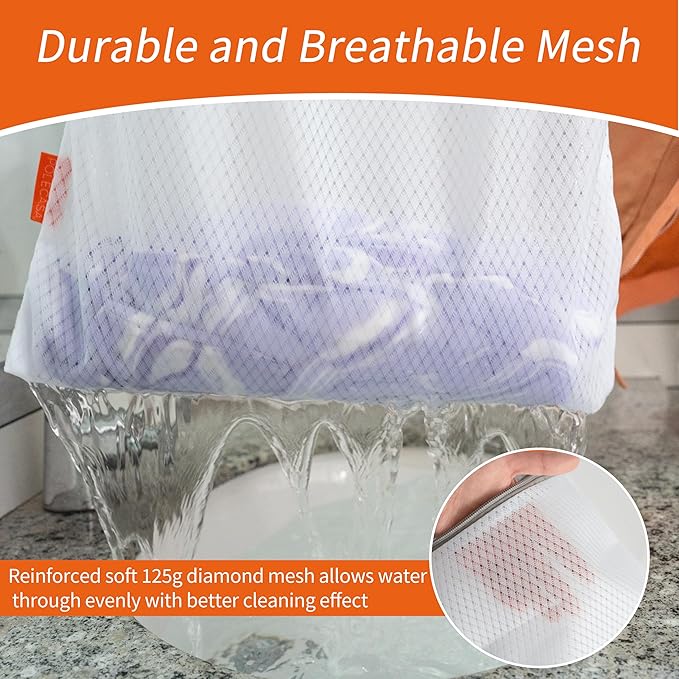Polecasa 3Pcs 16 x 20 Inches Extra Durable 125g Diamond Mesh Laundry Bags