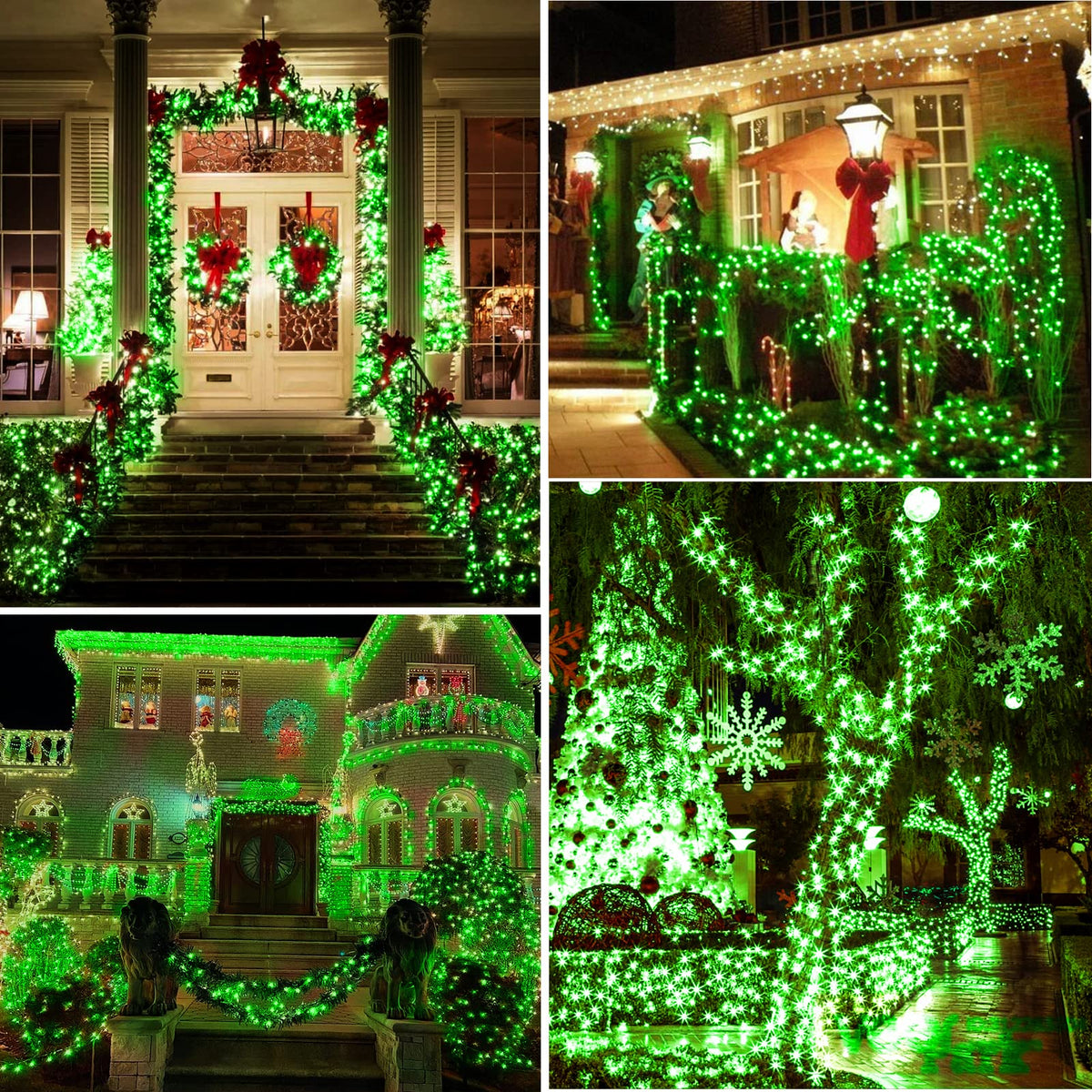 KNONEW Outdoor Christmas Lights 300 LED 99ft String Lights 8 Modes & Memory Fairy Light Plug in Waterproof LED String Lights for Xmas Yard Tree Wedding Party Holiday Decorations(Green)