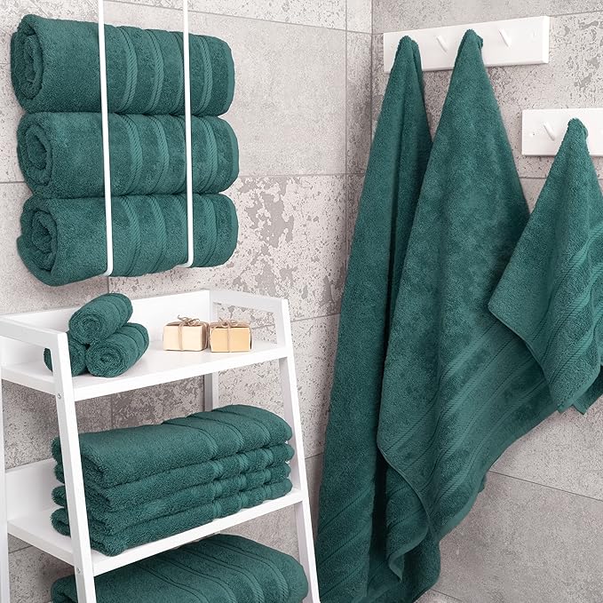 American Soft Linen Luxury 4 Piece Bath Towel Set, 600 GSM 100% Cotton Turkish