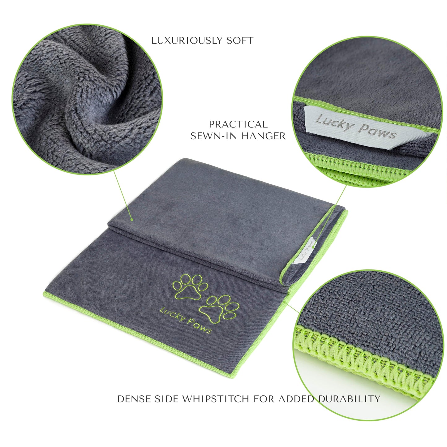 Lucky Paws® UK Dog Towel – Extra Large 140x70cm Dog Towels – Super Absorbent, Luxuriously Soft, Fast Drying Dog Towels for Drying Dogs – Premium Microfibre Dog Towel (Pack of 1, Navy Blue)