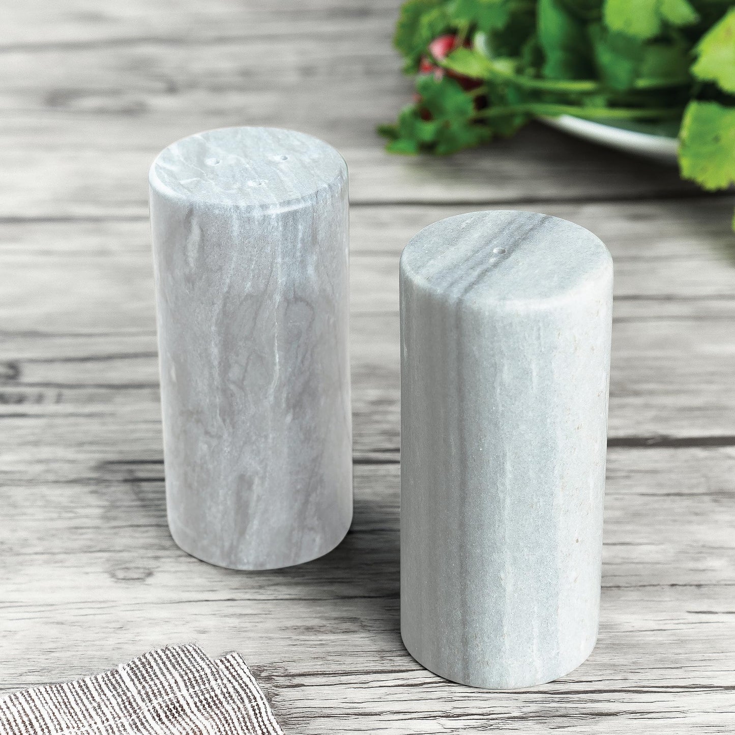 Fox Run 48788 Marble Salt and Pepper Shaker, Medium, Natural Variation, White